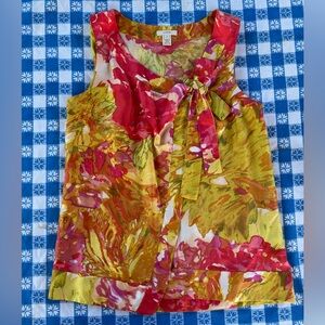 J Crew Silk Shell w Tie Neck